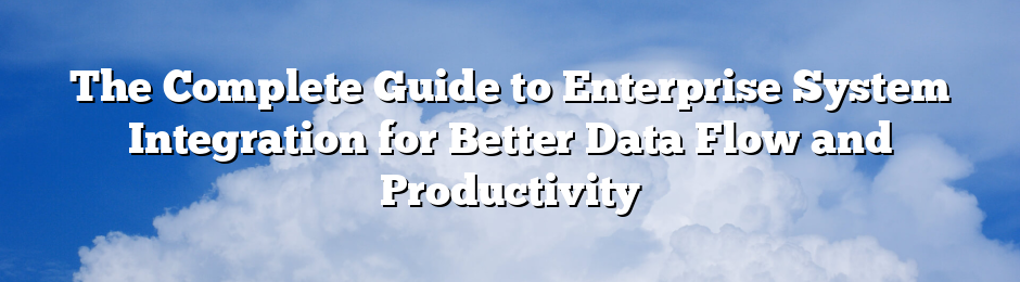 The Complete Guide to Enterprise System Integration for Better Data Flow and Productivity